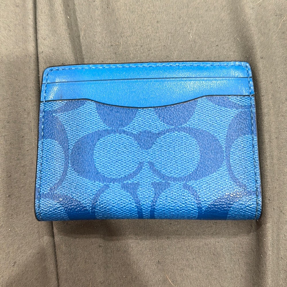 Coach card holder with money clip